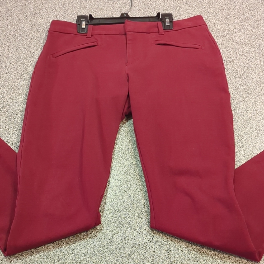 GAP Deep Red Curvy Skinny Ankle Pants 8